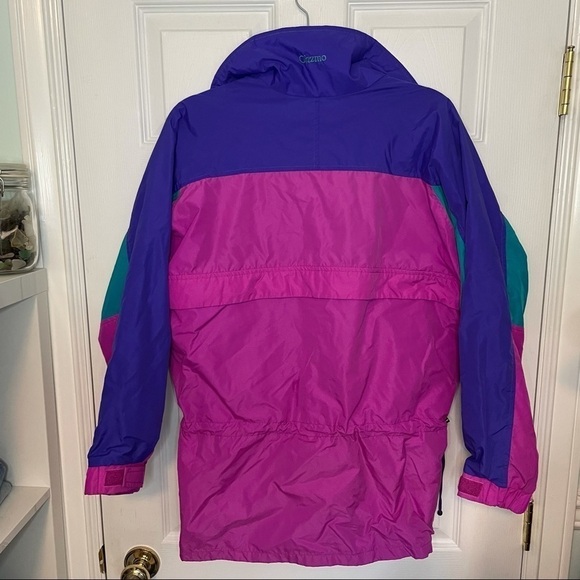 COLUMBIA Vintage Multicolour Retro Neon Pink Long Jacket Coat Medium - Picture 3 of 6